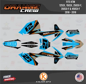 Graphics Kit for KTM 125SX 150SX 250SX-F 350SX-F 450SX-F (2016-2018) Crew-OrCyn - Picture 1 of 6