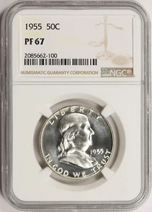 Medio dólar Franklin 1955 50c prueba NGC PF67 - Imagen 1 de 4