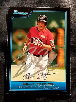 BILLY BUTLER KANSAS CITY ROYALS SIGNED AUTOGRAPHED 2006 BOWMAN BASEBALL CARD - Image 1 of 2