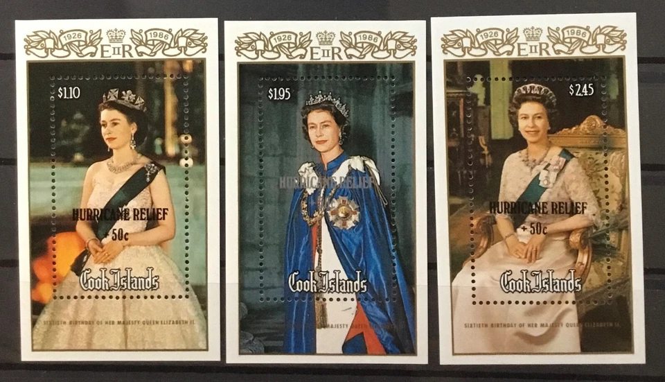 COOK ISLANDS #B136-37 & B139. SOUVENIR SHEETS. QE II SILVER JUBILEE, SURCHG. MNH - Image 1 of 1