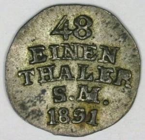 Saxe-Weimar-Eisenach 1831(Date Reads 1891) 1/48 Thaler AU A2761 - Picture 1 of 2
