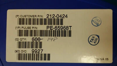 (5 PCS) PE-65968T PULSE Telecom Transformer 1:2CT 6Term. Gull Wing SMD - Image 1 of 2