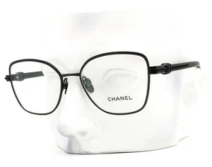 Chanel Eyeglasses Glasses ch2212 101 Matte Black Metal 55-17-140 w/Pouch - Picture 1 of 10