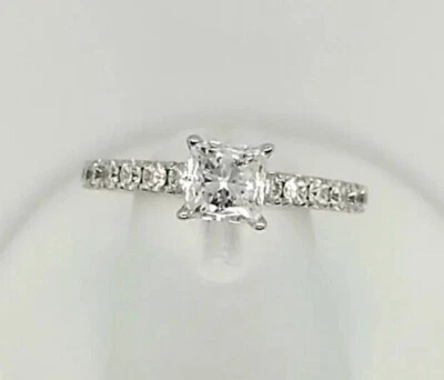 14K White Gold The Leo Princess Cut Diamond Engagement Ring 1 3/8 CTW Size 7 - Image 1 of 4