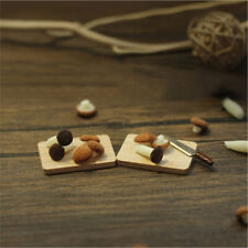 1 Set Miniature Mushroom Cutting Board Kitchen Scene Props Dollhouse Model Decor