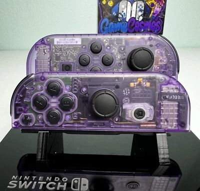 Atomic Purple Clear - Black Accents - Custom Joycons for the Nintendo Switch - Image 1 of 4