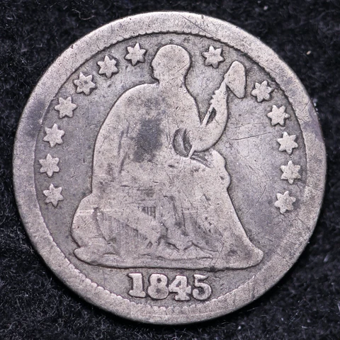 1845 Seated Liberty Half Dime CHOICE VG FREE SHIPPING E694 ACH Cover
