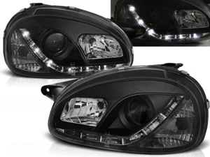 Headlights for Opel Corsa B 1993-1996 1997 1998 1999 2000 VR-1450 Daylight Black - Picture 1 of 1