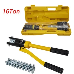 Hydraulic Wire Crimper Crimping Tool Battery Cable Lug Terminal 11 Dies 16 Mt - Picture 1 of 7