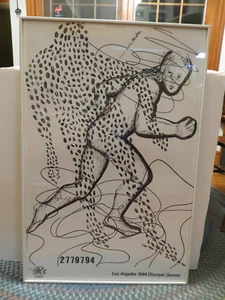 1984 Los Angeles Olympic Games Poster Jonathan BOROFSKY Eric Heiden FRAMED - Picture 1 of 7