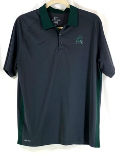 Michigan State Spartans Nike Dri-Fit Charcoal Green Polo Golf Shirt Mens XL - Picture 1 of 10
