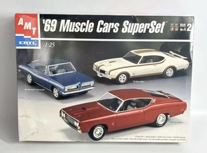 1/25 AMT 1969 Muscle Cars Super Set Modell RARE VINTAGE 3 Modelle ungebaut - Bild 1 von 4