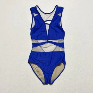 Five The Label Dancewear Leotard Adult M Mesh Gymnastics Dance Blue Strappy 5 - Picture 1 of 11