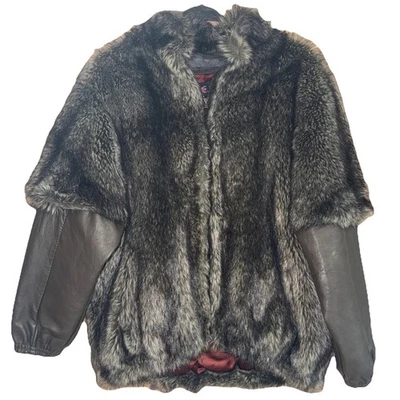 Abrigo De Colección Raro Tissavel Francia Imitación Piel/Cuero Hollywood Glam Rockstar Para Mujer 12 Foto 1 de 4