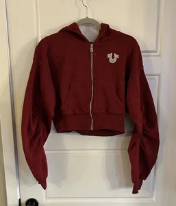 True Religion Damen Hoodie mit durchgehendem Reißverschluss rot Größe S 89 $ - Bild 1 von 4