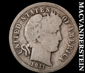 1911-D Barber Dime - seltenes besseres Datum keine Reserve #D3566 - Bild 1 von 2