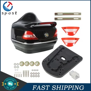 28L Motorcycle Trunk Case Tail Box Scooter Helmet Luggage Topbox w/Tail Light - Picture 1 of 19