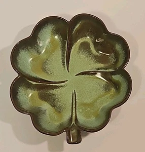 Vintage Frankoma Pottery 6.5" Plainsman Gold 4-Leaf Clover Dish #223: EUC - Picture 1 of 8