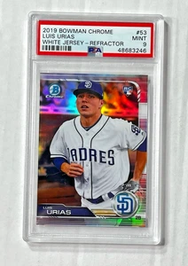 LUIS URIAS 2019 Bowman Chrome WHITE JERSEY VARIATION REFRACTOR RC! PSA MINT 9! - Picture 1 of 2