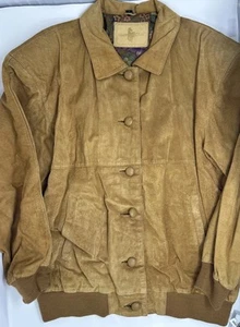 Chaqueta de cuero de gamuza Hunt Club para mujer vintage tostada suave mediana - Imagen 1 de 13