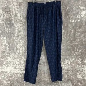 Pantalone G Fore Taglia L Elasticizzato Astratto Geometrico Coulisse Blu Tasca Casual - Foto 1 di 10