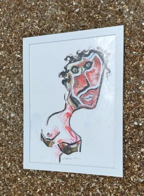 Pintura Walter Chruscinski Firmada Acuarela Gouache Polaco Americano Enmarcado Foto 1 de 4