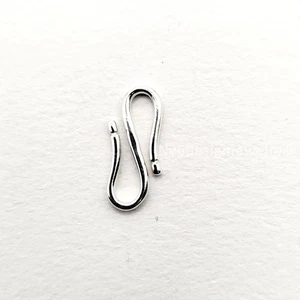 Sterling Silver S Hook Clasp 17x7mm 925 Solid Connector for Necklace Bracelet - Picture 1 of 4