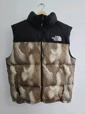 SUPREME NORTH FACE Fur Print Nuptse Vest Sz Large FW 2013 - Image 1 of 4