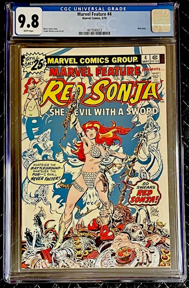 Marvel Feature #4 CGC 9,8 casi nuevo/como nuevo con Sonja roja páginas blancas 1975 Foto 1 de 4