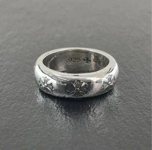 Chrome Hearts CH Plus Band Ring Sterling Silver 925 Gothic Handmade US Size 7 O - Picture 1 of 7