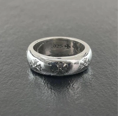 Chrome Hearts CH Plus Band Ring Sterling Silver 925 Gothic Handmade US Size 7 O - Image 1 of 4
