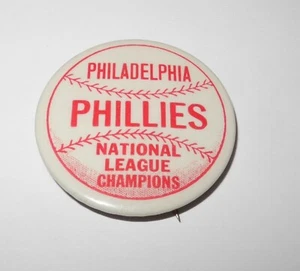 1950 Baseball Philadelphia Phillies National League Champion Souvenir Pin Button - Picture 1 of 2