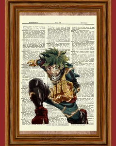 Izuku Midoriya Dictionary Art Print My Hero Academia Anime Picture - Picture 1 of 3