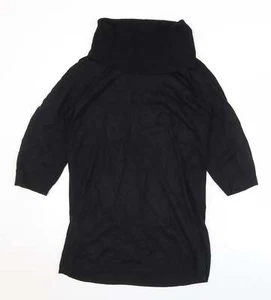 Papaya Womens Black Roll Neck Acrylic Blend Jumper Size 14 - Missing belt - Picture 1 of 12
