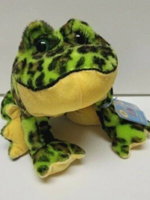 Ganz Webkinz GREEN SPOTTED BULLFROG FROG 6" Stuffed Animal NEW - Image 1 of 4