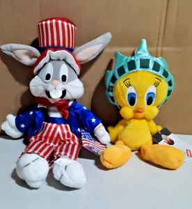 Looney Tunes Patriotic Bugs Bunny Uncle Sam & Tweet Statue of Liberty Plushes - Picture 1 of 2