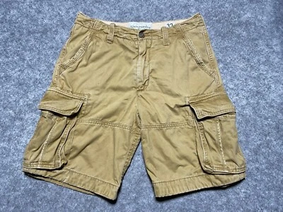 ABERCROMBIE & FITCH Beige 32-34 Shorts medium Cargo Drawstring Heavy Cotton - Image 1 of 4