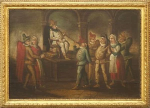 Marco Marcola (attr.), Interno con Scena Carnevalesca – XVIII Secolo - Foto 1 di 7