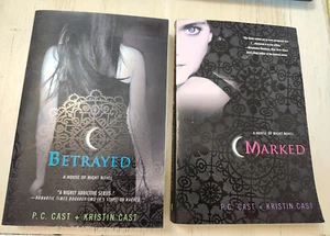 House Of Night  "Betrayed"  and "Marked"  Two Books P.C Cast and  Kristin Cast - Picture 1 of 8