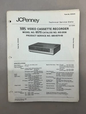 JCPenney 6570 оригинальное руководство по обслуживанию бесплатная доставка - Изображение 1 из 3