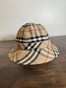 BURBERRYS LONDON Vintage Authentic Nova Check Cotton Bucket Hat Cap 52-53cm H10 - Picture 1 of 6