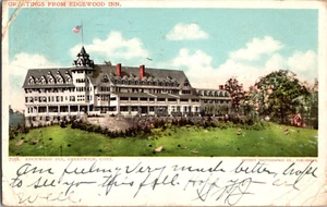 Postkarte Grüße Edgewood Inn Greenwich Connecticut Detroit Verlag verschickt - Bild 1 von 2