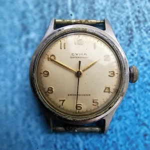 Rare Vintage Cyma Tavannes Watersport Dennison Aquatite Cased Men's Watch - Picture 1 of 10