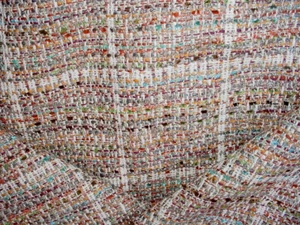 1-3/4Y Clarke & Clarke F1391 Sezane Multicolor Textured Plaid Upholstery Fabric - Picture 1 of 3