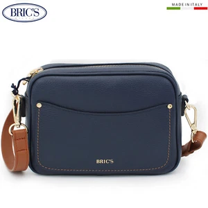 BRIC'S GONDOLA Made in Italy blue & brown leather small crossbody bag purse - Picture 1 of 10
