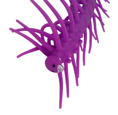Juguete elástico de alivio del estrés ciempiés de simulación blanda ciempiés púrpura rastreador Foto 1 de 4