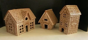 Casas de pan de jengibre luminarias Pottery Barn S/3 ¡Juego completo! ¡NUEVO!! - Imagen 1 de 1