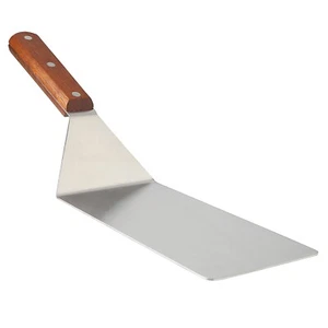 8” Extra Large Sturdy Stainless Steel Spatula Food Turner with Wooden Handle - Picture 1 of 8