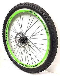 27.5" Bicycle Front Disc Green Wheel with 2.30" Tire Mountain Bike #P3 - Picture 1 of 3