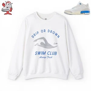 Air Jordan Retro 3 pantaloncini fortunati maglione abbinato goccia o annegamento nuoto club Nike - Foto 1 di 9